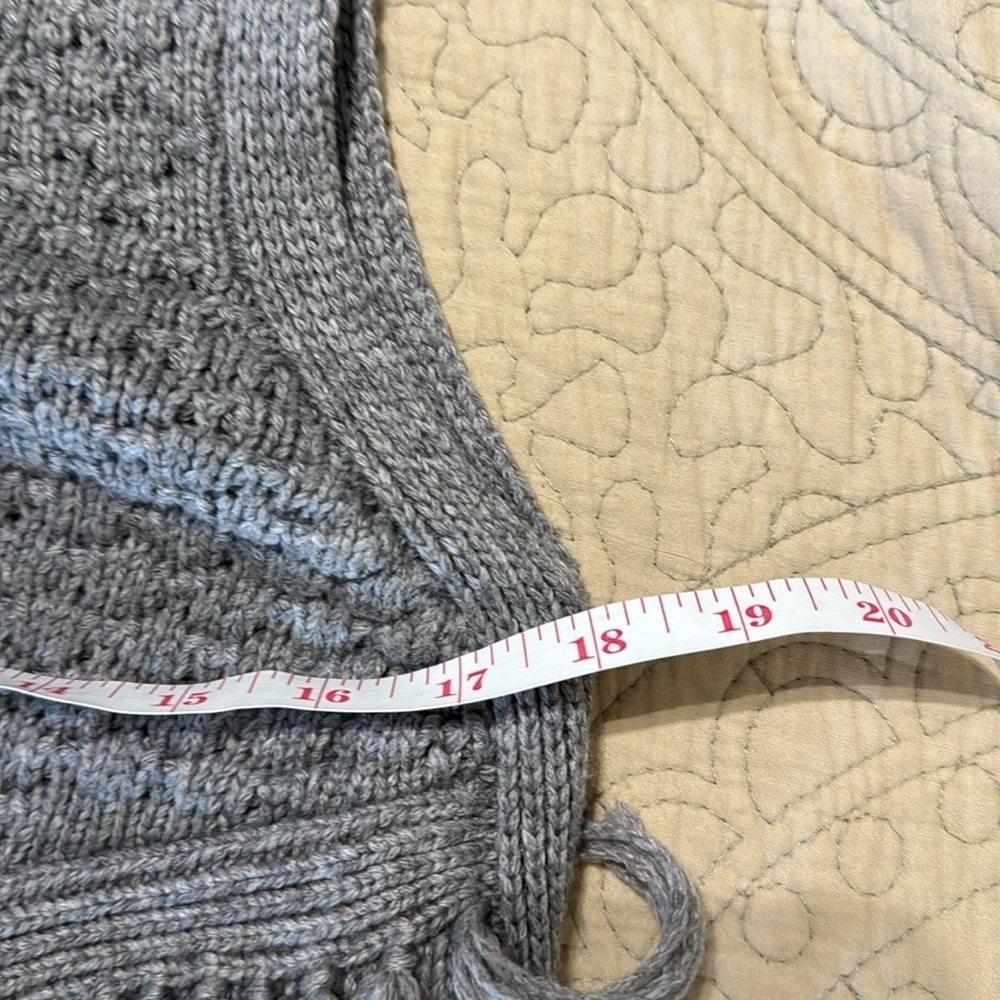 Anthropologie Nomad Morgan Carper Gray Vesper Fringe Turtleneck Knit TunicDress - Picture 10 of 12